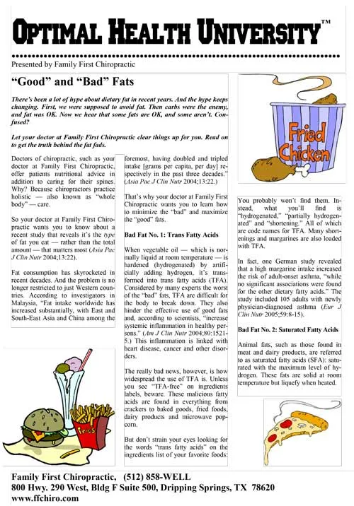 Good and Bad Fats article